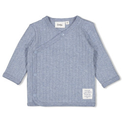 Feetje Overslagshirt rib - Blue Ocean Blauw melange