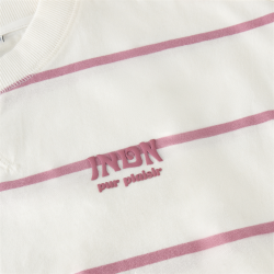 Indian Blue Jeans T-shirt Wide Cropped Stripe White