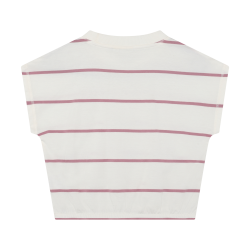 Indian Blue Jeans T-shirt Wide Cropped Stripe White