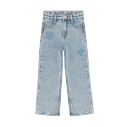 Daily Seven Denim Wide Fit Heart Light Blue Denim