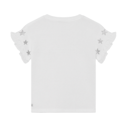 Daily Seven T-shirt Embroidery Sleeve Egret