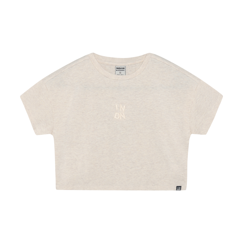 Indian Blue Jeans T-shirt Cropped Back Artwork Sand
