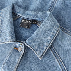 Indian Blue Jeans Denim Trenchcoat  Blue