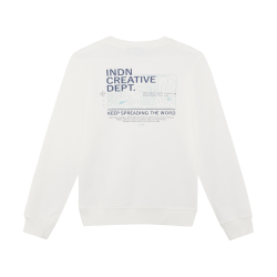 Indian Blue Jeans Sweater Chest and Backprint White