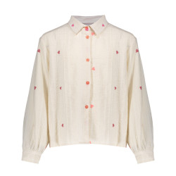 Geisha Blouse hearts off-white/red