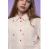 Geisha Blouse hearts off-white/red