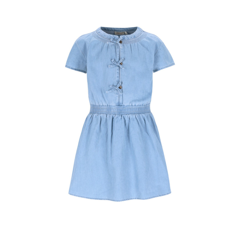 Like Flo Mel Flo girls chambrey dress with bow closure at CF lt denim