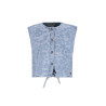Like Flo Clara Flo girls chambrey knotted top with CF closure Denim AOP