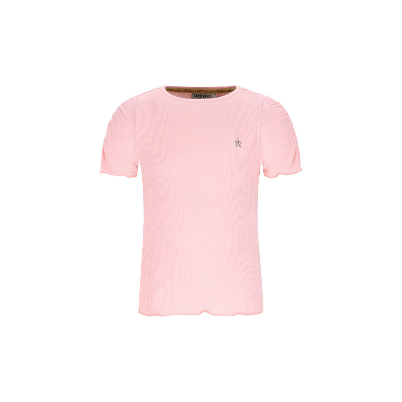 Like Flo Elise Flo girls rib ss shirt Lt pink