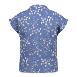 Geisha Blouse broderie ecru/chambray