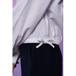Geisha Blouse jacket stripe off-white/blue