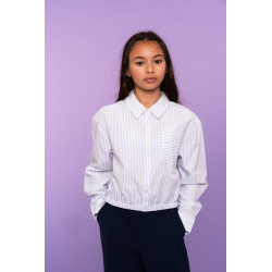 Geisha Blouse jacket stripe off-white/blue