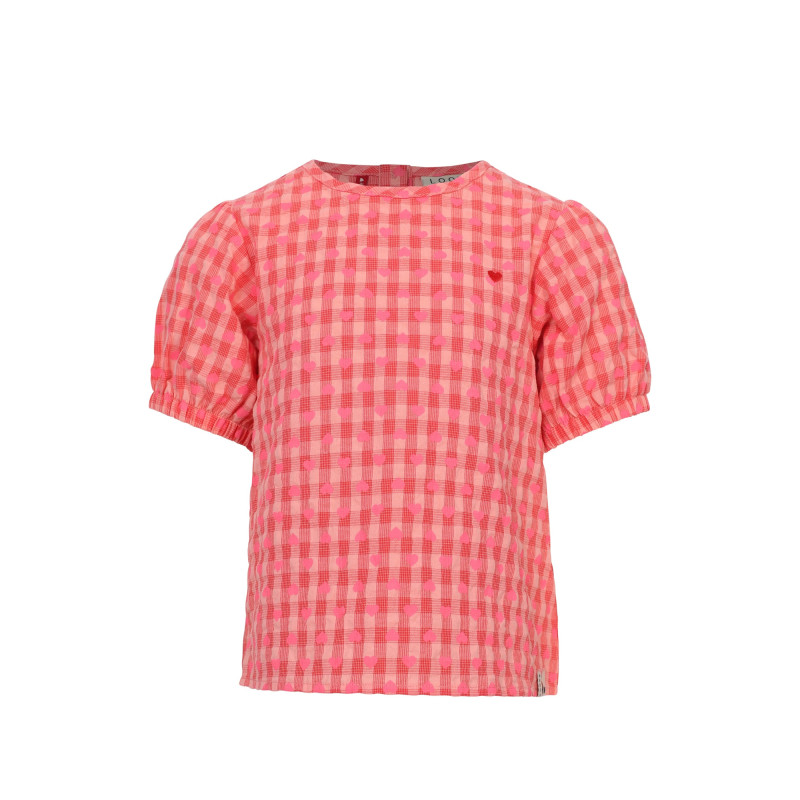 LOOXS Little Woven Top Heart Check