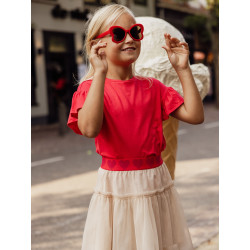 LOOXS Little T-shirt SS ruffles Poppy Red