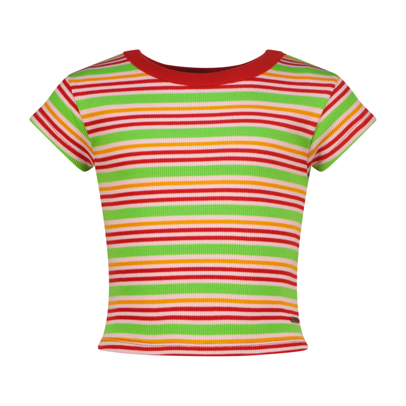 Vingino Icon-fancy stripe rib tee Goji berry