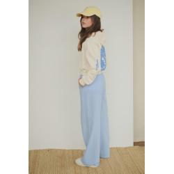 NoBell' Susan Striped Pants Azure Blue