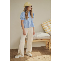 NoBell' Suza Palazzo Jersey Pants Pearled Ivory