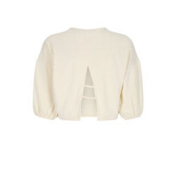 NoBell' Kess Oversized Cropped Top Pearled Ivory