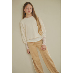 NoBell' Kess Oversized Cropped Top Pearled Ivory