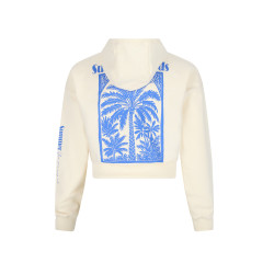 NoBell' Kumy Hooded Sweater with big Puff Back Print Pearled Ivory
