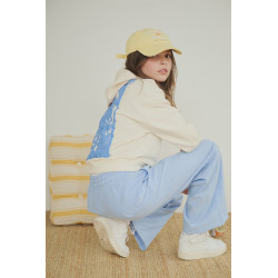 NoBell' Kumy Hooded Sweater with big Puff Back Print Pearled Ivory