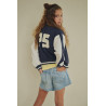 NoBell' Darsy Oversized Varsity Jacket Navy Blazer