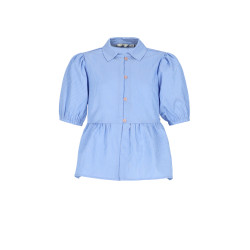 NoBell' Tiggs Sttiped Blouse puff sleeve Azure Blue