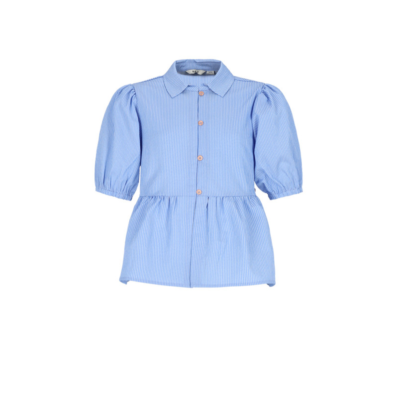NoBell' Tiggs Sttiped Blouse puff sleeve Azure Blue