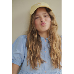 NoBell' Tiggs Sttiped Blouse puff sleeve Azure Blue