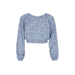 NoBell' Timra Cropped Blouse L/SL Azure Blue