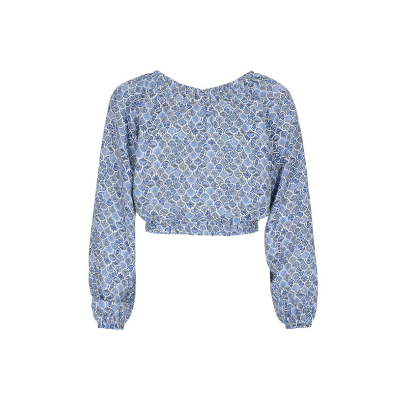 NoBell' Timra Cropped Blouse L/SL Azure Blue