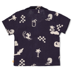 Feetje Blouse mousseline AOP - Lagoon Legends Indigo