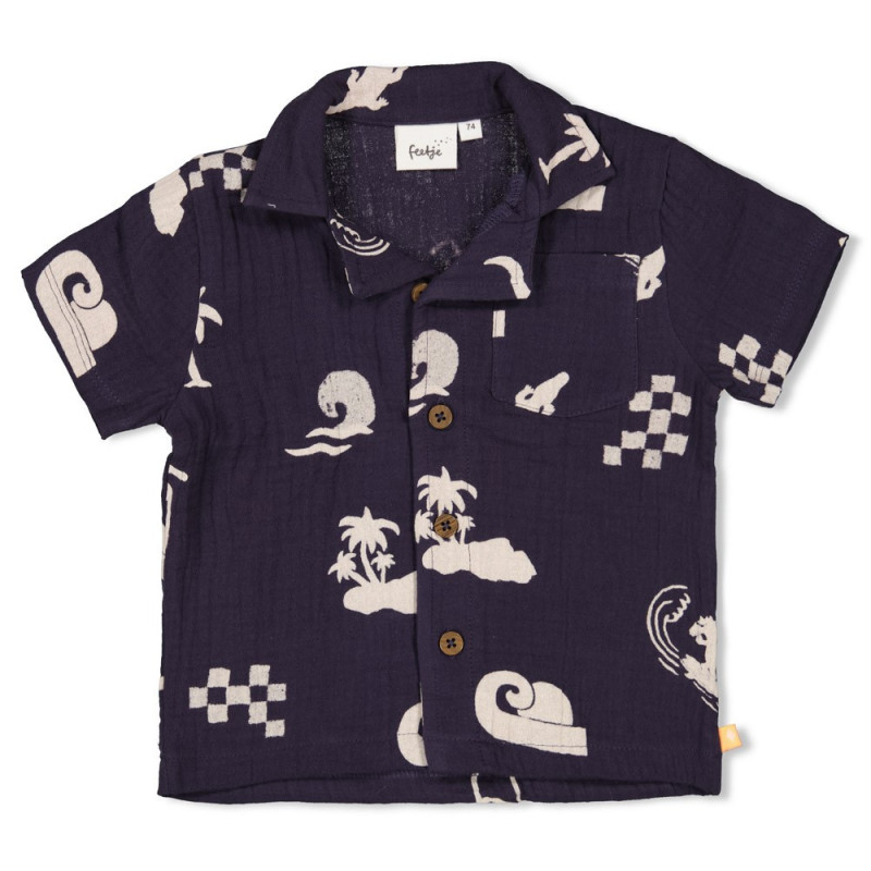 Feetje Blouse mousseline AOP - Lagoon Legends Indigo