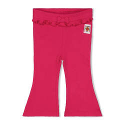 Feetje Flare broek rib - Love Peace Aloha Fuchsia