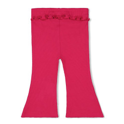 Feetje Flare broek rib - Love Peace Aloha Fuchsia