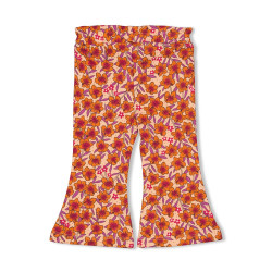 Feetje Flare broek AOP - Love Peace Aloha Perzik