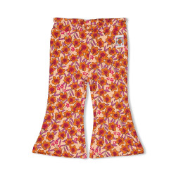 Feetje Flare broek AOP - Love Peace Aloha Perzik