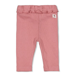 Feetje Legging ajour rib - Ladybug Roze