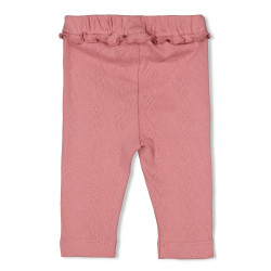 Feetje Legging ajour rib - Ladybug Roze