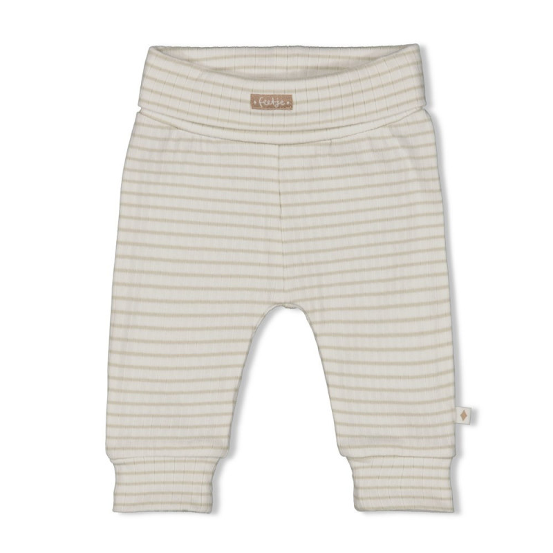 Feetje Broek rib met streep - Elephant Mint