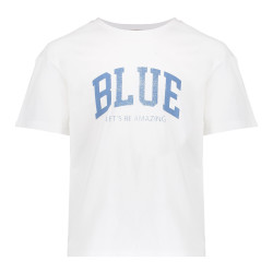 Geisha T-shirt BLUE off-white/blue