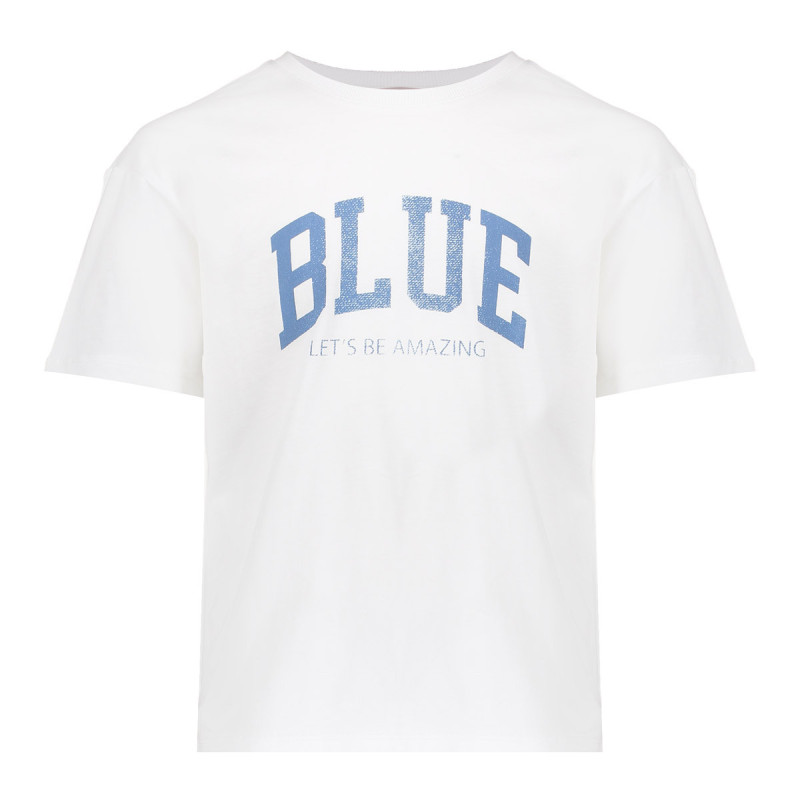 Geisha T-shirt BLUE off-white/blue