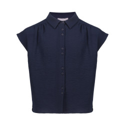 Geisha Blouse crinckle navy