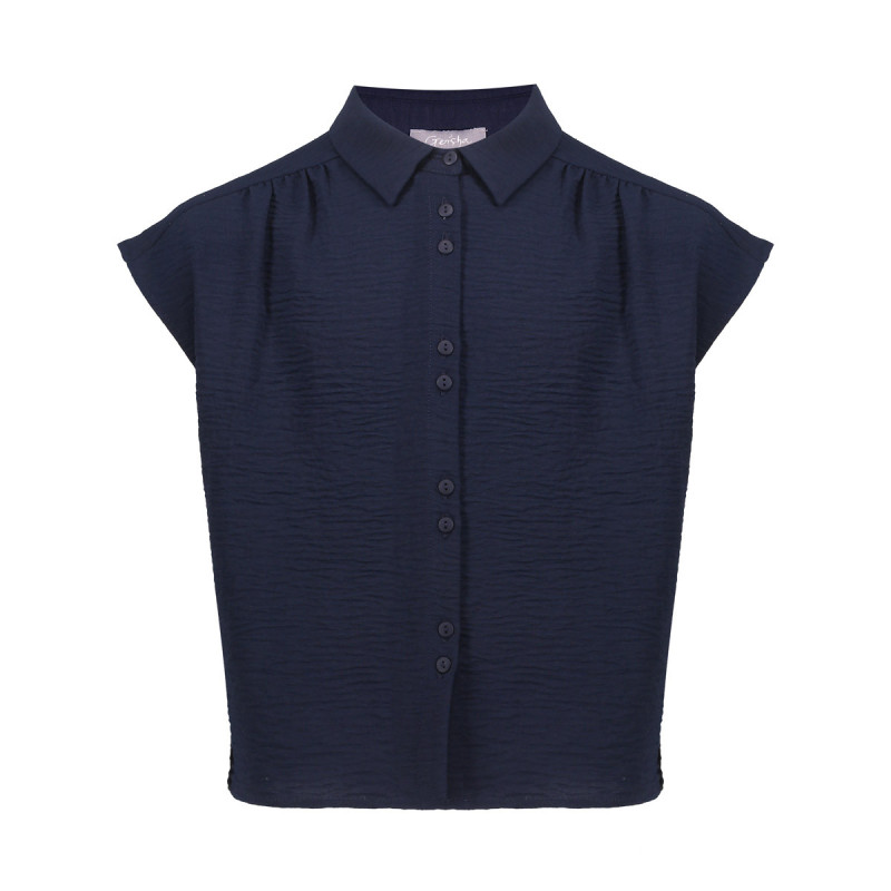 Geisha Blouse crinckle navy
