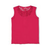 Feetje Singlet rib met crochet rugdetail - Love Peace Aloha Fuchsia