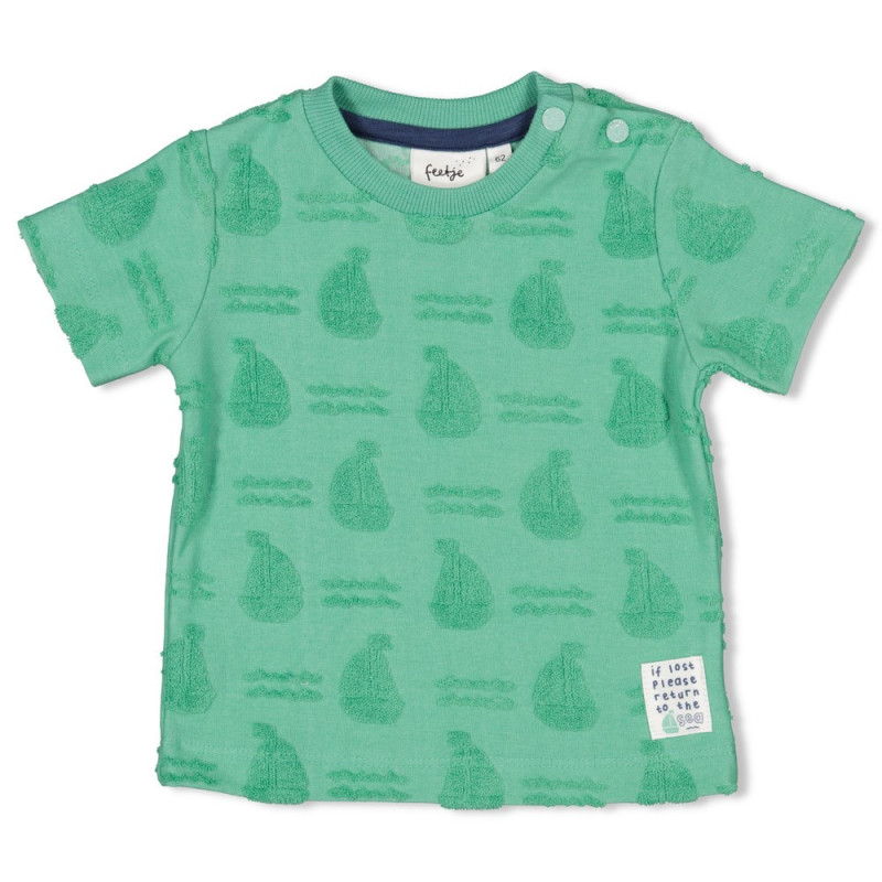 Feetje T-shirt AO badstof - Seaside Happiness Groen