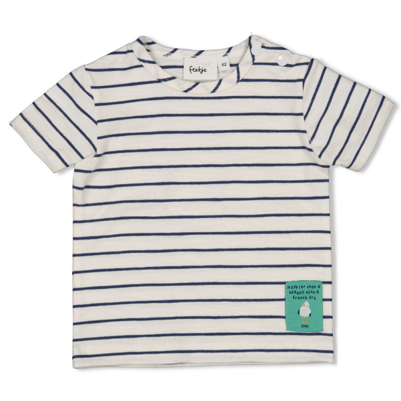 Feetje T-shirt streep - Seaside Happiness Offwhite