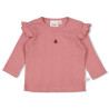 Feetje Longsleeve ajour rib - Ladybug Roze