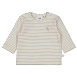 Feetje Longsleeve rib met streep - Elephant Mint