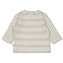 Feetje Longsleeve rib met streep - Elephant Mint